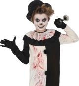 Clown horreur ensanglanté noir et blanc taille 5/6 ans