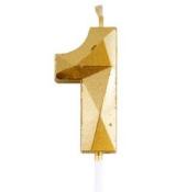 Bougie chiffre diamant or 1
