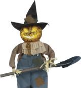 Animatronic Epouvantail citrouille fossoyeur 190cm lumineux, sonore, animé