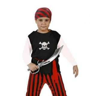 Pirate garçon rouge et noir 10/12 ans