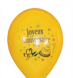 50 ballons joyeux anniversaire 28cm