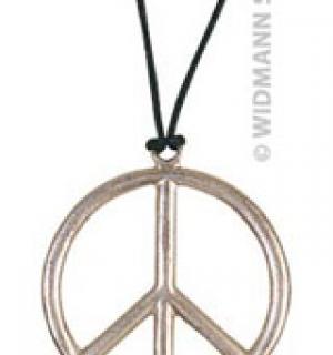 Collier hippie peace and love PVC