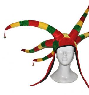 Chapeau fou du roi avec grelots multicolore