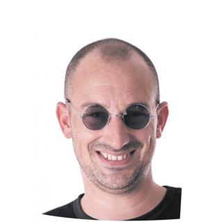 Lunettes hippie rondes noires (N23)
