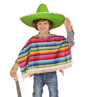 Poncho mexicain enfant multicolore 4/6 ans