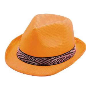 Lot de 100 borsalinos polyester Tony orange fluo