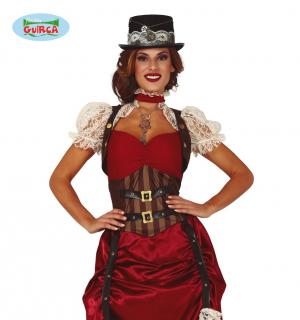Robe steampunk satin et dentelle taille XL