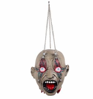Tête suspendue zombie avec chainettes