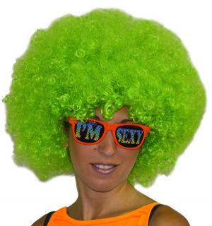 Perruque afro verte