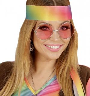 Lunettes hippie rondes géantes roses (N13)