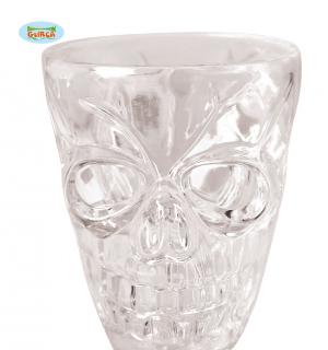 4 verres à shot transparents tête de mort
