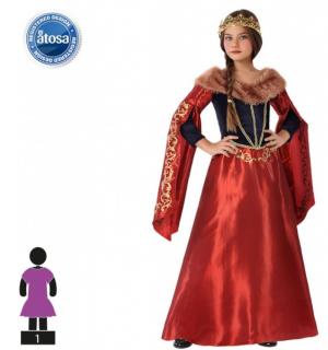 Reine médiévale rouge taille 10/12 ans