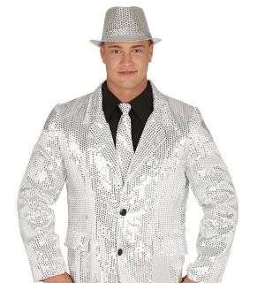 Veste de costume à sequins argent taille M
