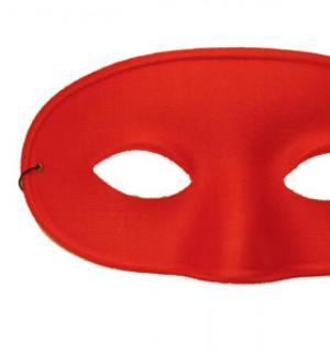 Loup domino satin adulte rouge