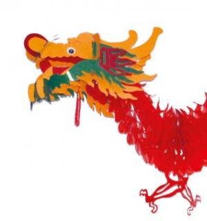 Dragon chinois à suspendre en PVC 3 mètres