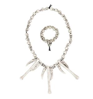 Set collier et bracelet tête de mort