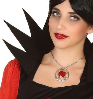 collier satanique avec pierre rouge