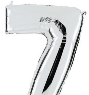 Ballon argent chiffre 7 en mylar 86 cm