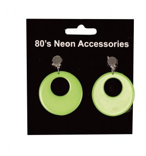 Boucles d'oreilles vert fluo années 80