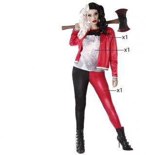 Arlequine noir et rouge taille XS/S