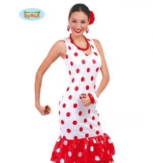 Espagnole blanche pois rouge taille L