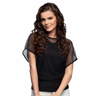 Débardeur top noir avec t-shirt résille