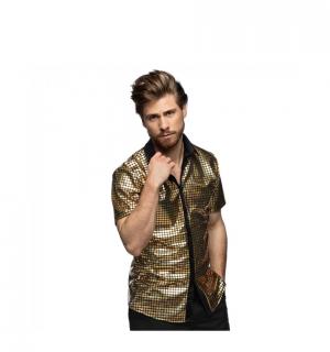 Chemise disco diamant or taille XL