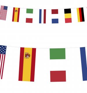 Guirlande drapeaux papiers pays 15 mètres
