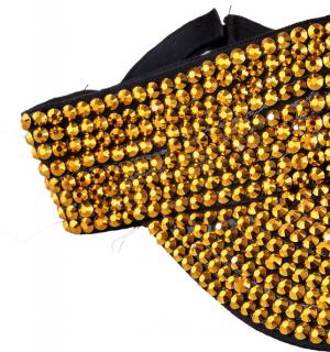 Visière poker à strass or