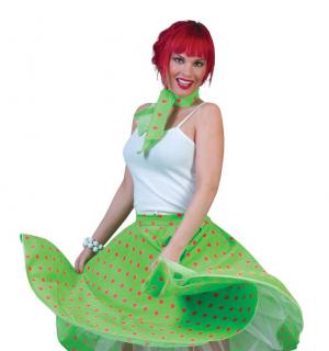 Jupe rock'n roll verte pois rose