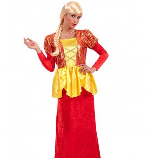 Robe marquise rouge et dorée taille M/L