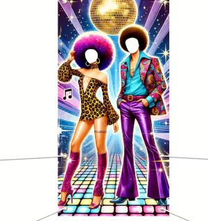 Passe-tête en tissu Disco années 70 180x90cm à suspendre
