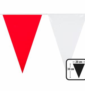 Guirlande fanions 10 mètres blanc/rouge pour féria
