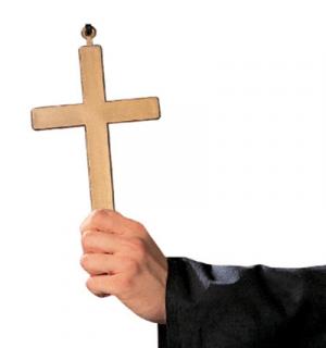 Croix faux bois plastique de religieux