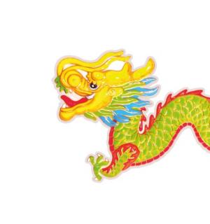 Décoration murale dragon PVC 1m