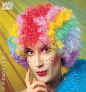 Perruque pop clown multicolore