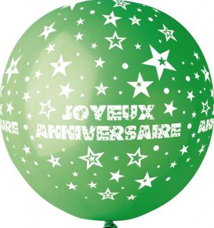 Ballon géant joyeux anniversaire Vert foncé
