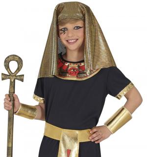 Pharaon égyptien garçon noir et or 7/9 ans