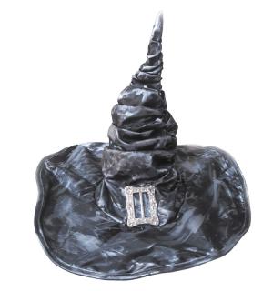 Chapeau de sorcière gris tordu