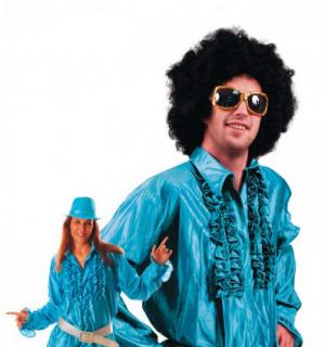 Chemise disco turquoise M/L