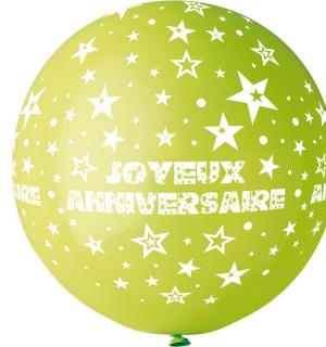 Ballon géant joyeux anniversaire vert anis