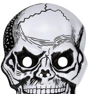 Demi masque tête de mort en plastique