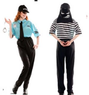 Policier et voleur recto/verso taille M/L
