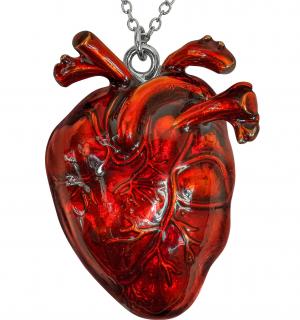 Collier coeur sanglant métal brillant