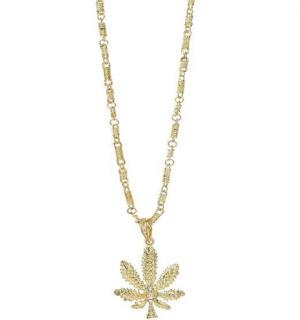 Collier feuille de marijuana métal