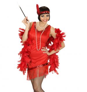 Robe Charleston rouge à franges taille L