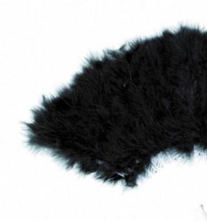 Eventail plume noir 25cm