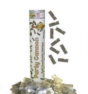 Canon à confettis métal argent 40cm