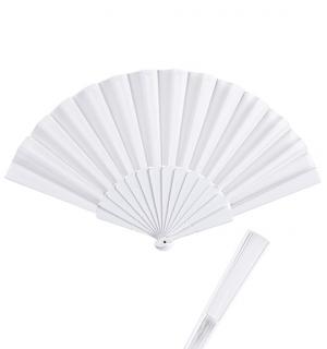 Eventail tissu blanc 