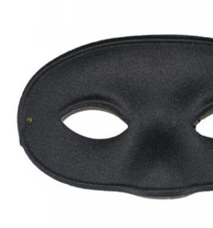 Loup domino satin adulte noir